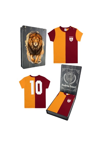 Galatasaray Sarı Kırmızı Unisex Bebek T-shirt Kutulu 001