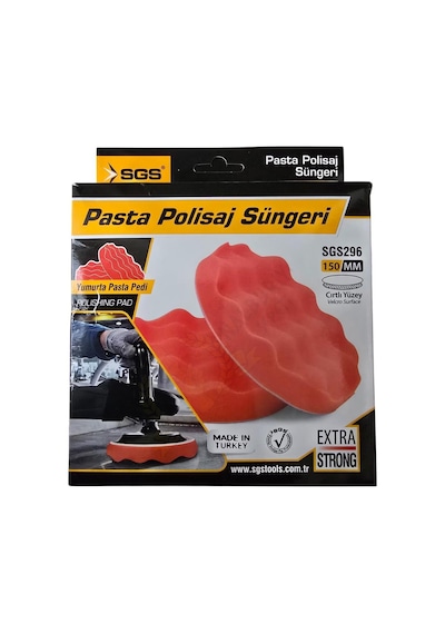 Sgs Cırtlı Pasta Polisaj Süngeri Yumurta - 150 Mm. - 1 Adet