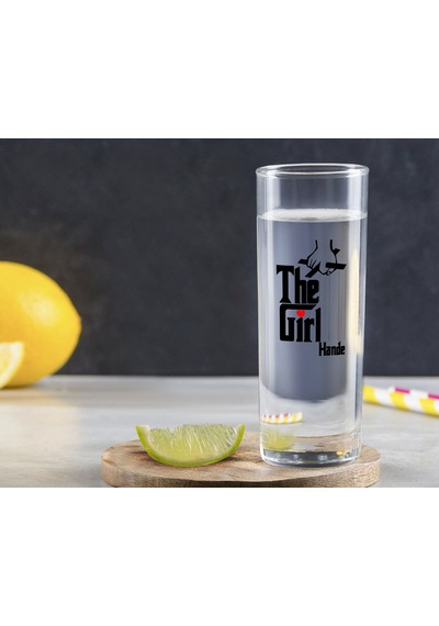 Kişiye Özel Renkli Baskılı The Girl Tasarımlı Vodka Bardağı-1