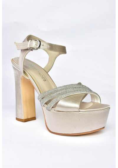 Fox Shoes P246057504 Ten Kumaş Platform Topuklu Kadın Ayakkabı Ten