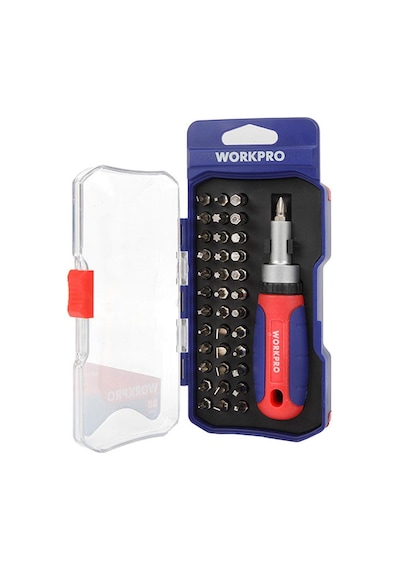 Workpro Wp200517 38 Parça Profesyonel Cr-v Cırcırlı Bits Tornavida Seti