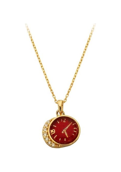 Altın Saat Motifli Kolye 80172668