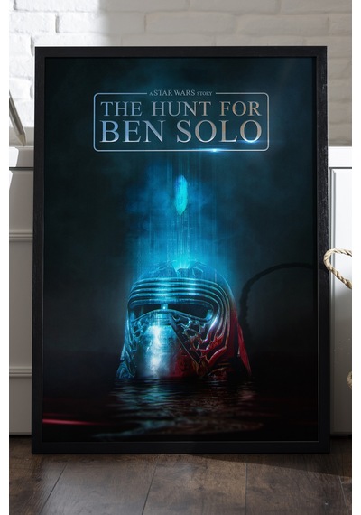 Hunt For Ben Solo Siyah Ahşap Çerçeveli Poster, Film Duvar Tablosu