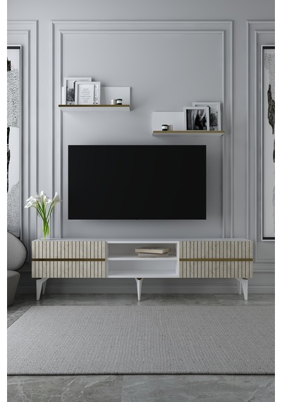 180dhdtrür5bta Tedy Lazer Pleksi Desenli Raflı Tv Sehpası Ünitesi Beyaz-traverten-altın 180dhdtrür5bta Tedy Lazer Pleksi Desenli Raflı Tv Sehpası Ünitesi Beyaz-traverten-altın