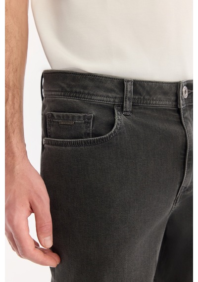 Avva Erkek Haki Eskitme Yıkamalı Pamuklu Elastan Madrid Comfort Slim Fit Jean Pantolon A61y3520