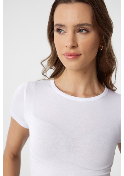 Antioch Basic Crop Kadın Top Beyaz