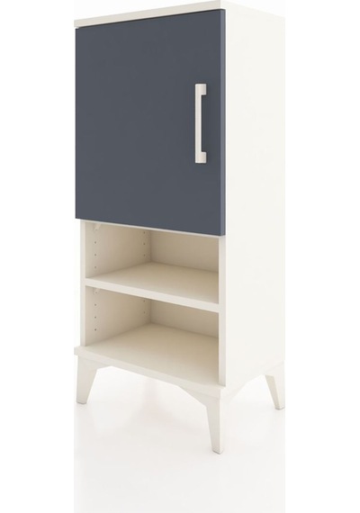 Arges Komodin 3 Raflı Tek Kapaklı 44x30x96 Aytaşı-antrasit Aytaşı