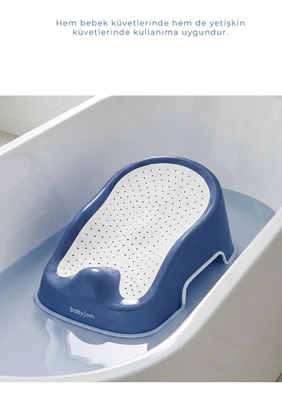 Babyjem Soft Banyo Desteği Bebek Yıkama Yardımcısı İndigo Mavi Çok Renkli