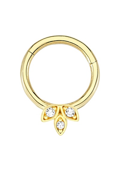 Altın Yaprak Motifli Clickler Piercing As105pc Altınsepeti Sarı