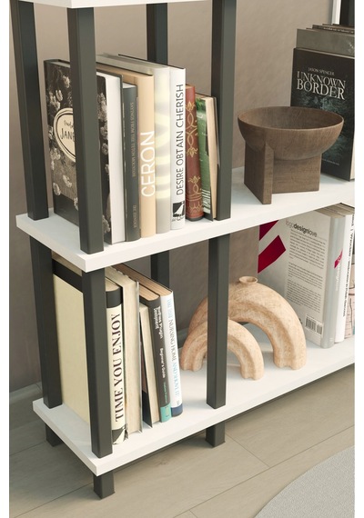 Mirada 3 Katlı Modern Kitaplık Dekoratif Çok Amaçlı Kitaplık Ve Organizer Çok Raflı Düzenleyici - Beyaz Beyaz Mirada 3 Katlı Modern Kitaplık Dekoratif Çok Amaçlı Kitaplık Ve Organizer Çok Raflı Düzenleyici - Beyaz Beyaz