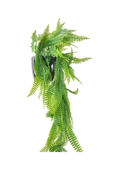 Yapay Çiçek Siyah Saksıda Sarkan Çiçek Boston Fern
