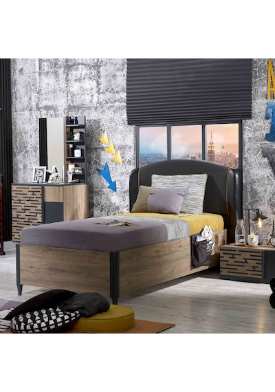 Meltem Kids Active Genç Odası Tek Kişilik Amortisörlü Bazalı Karyola 120x200 cm Meltem Kids Active Genç Odası Tek Kişilik Amortisörlü Bazalı Karyola 120x200 cm