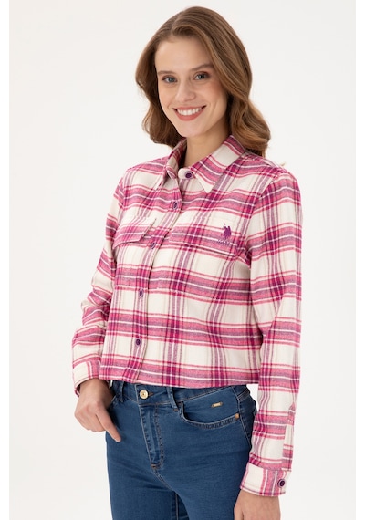 U.s. Polo Assn. Kadın Menekşe Gömlek Desenli 50291115-vr037 Menekşe