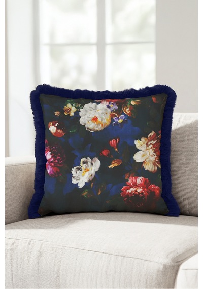 Çiçek Desen Barok Saçaklı Yastık Kılıfı-romantik Floral Petrol Mavi Lacivert Püsküllü Kırlent Kılıfı Puslu Esinti Nektar Çiçek Desen Barok Saçaklı Yastık Kılıfı-romantik Floral Petrol Mavi Lacivert Püsküllü Kırlent Kılıfı Puslu Esinti Nektar