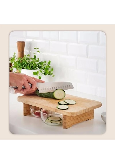 Bambu Ayaklı Sunumluk, Servis, Kesim Tahtası 35 22cm