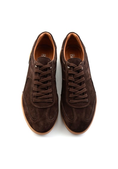 Kahve Hakiki Deri Erkek Sneaker E01396002402 Kahve