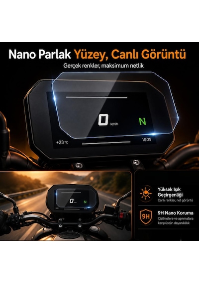 Bmw F 450 Gs Ekran Koruyucu 6.5 İnç Gösterge 9h Parlak