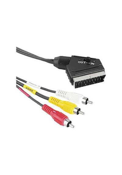 Hama 43179 Scart InOut 3Rca Siyah 3M