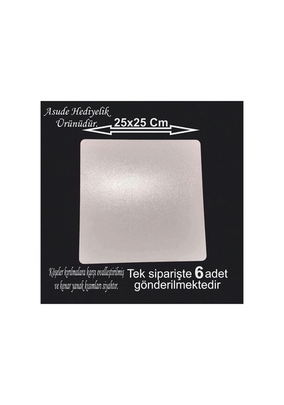Asude Hediyelik 6 Adet 25x25 Cm Beyaz Kare Ahşap Mdf Pasta Altlığı-beyaz Diğer