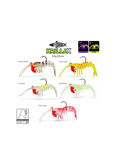 Silikon Karides Yem Fishack Krillax - Uv Boyalı - 5,9g 50mm - Renk Pink Crystal