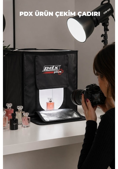 Pdx Ürün Çekim Çadırı Fotobox 200 Cm Işıksız Çekim Çadırı Siyah