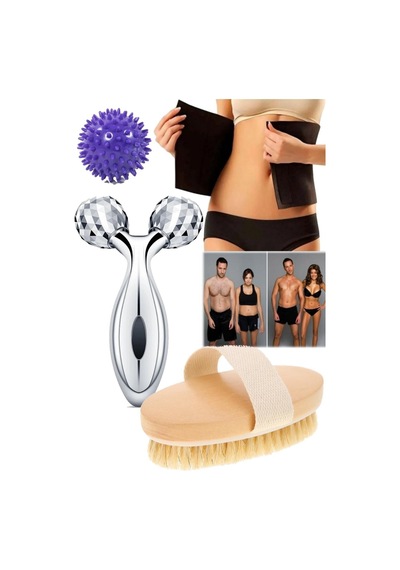 Evde G5 Masaj Aleti & Sauna Bel Kemeri & Masaj Topu & At Kılı Fırça Seti Unisex Pro Karışık