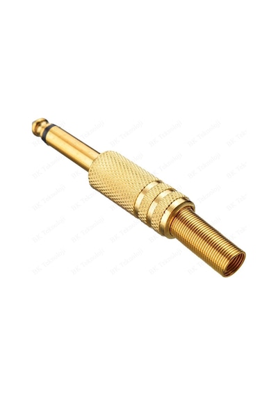 Lehimlenebilir Altın Kaplama Metal 6.35 mm Mono Erkek Çivi Jack