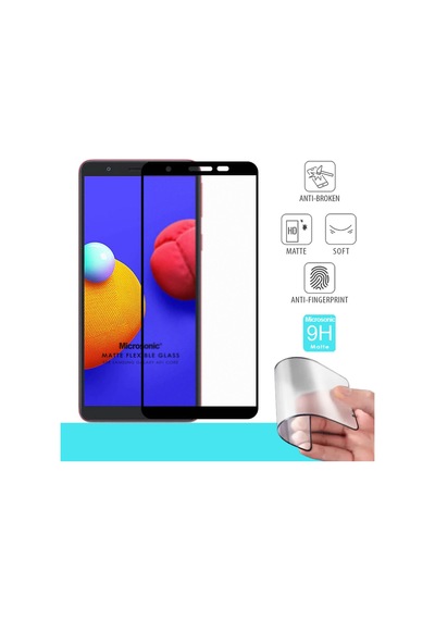 Microsonic Samsung Galaxy Uyumlu A01 Core Seramik Matte Flexible Ekran Koruyucu Siyah