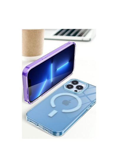 Apple iPhone  Uyumlu,  14 Pro Kılıf Troy Magsafe Kapak - Mor