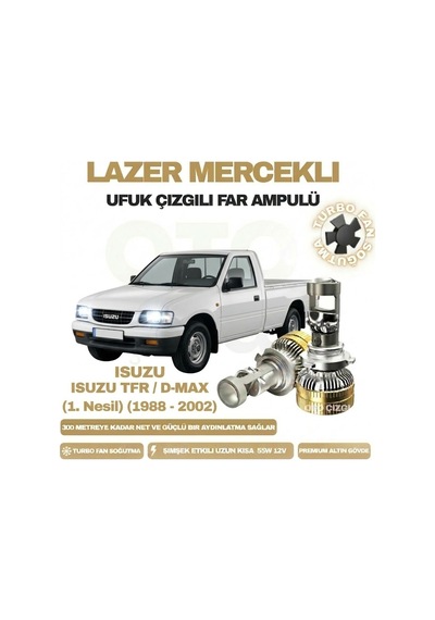 Isuzu Tfr 1988 - 2002 Mercek Led Ufuk Çizgili Far Ampulü Led Şimşek Etkili