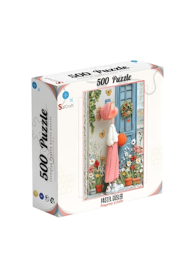 500 Parça Puzzle Pastel Düşler Rengarenk Çiçekler Standart