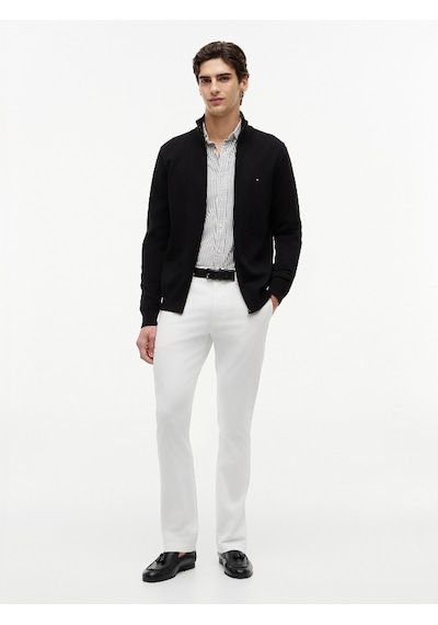 Tommy Hilfiger Essentıal Cotton Zıp Thru Erkek Siyah Kazak - Mw0mw36517
