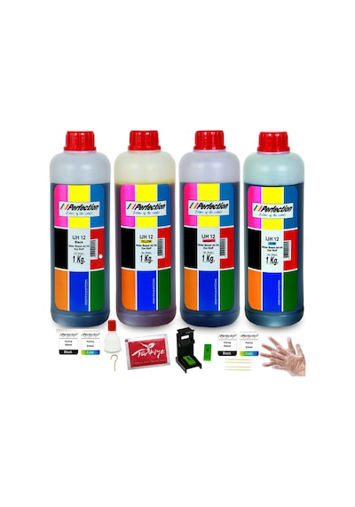 Perfection Hp Uyumlu Deskjet İnk Advantage 4300  Uyumlu Kartuş Dolum Seti 4 X 1000 Gr. Kartuş No : 654