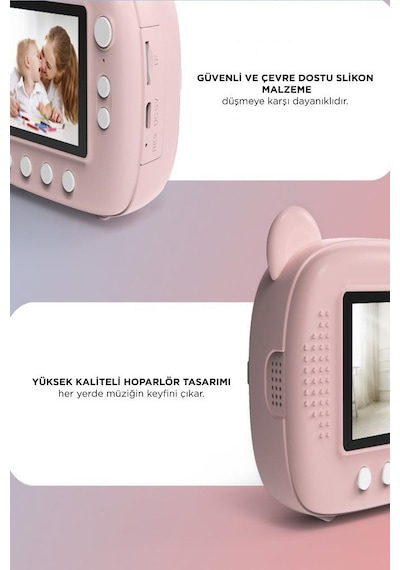 Torima Trm-cmr14 Pembe Dijital Video Kayıt Fotoğraf Çocuk Kamerası Anlık Termal Resim Kağıt Baskılı Yazıcı