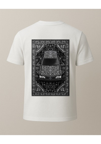 Etnik W124 Baskılı T-shirt Beyaz