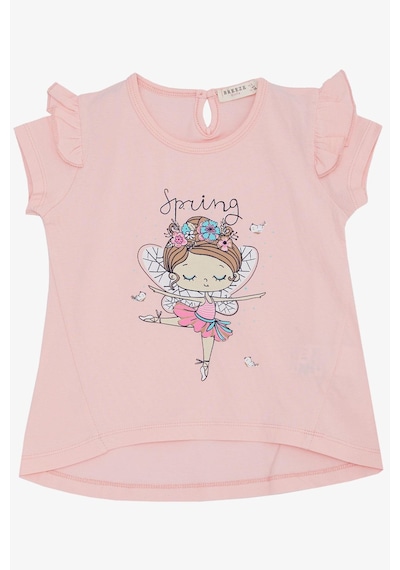 Breeze Kız Çocuk Tişört Bahar Temalı Balerin Kız Baskılı 1.5-5 Yaş, Pembe-pembe Pembe