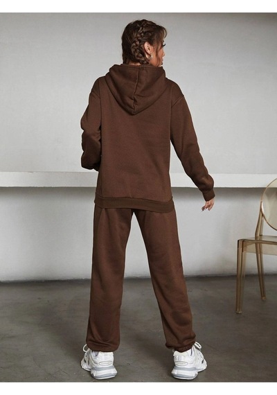 Michigan 1975 Eşofman Takımı Sweatshirt Jogger - Kahverengi Baskılı Oversize Şardonlu Kapüşonlu Kahverengi Michigan 1975 Eşofman Takımı Sweatshirt Jogger - Kahverengi Baskılı Oversize Şardonlu Kapüşonlu Kahverengi