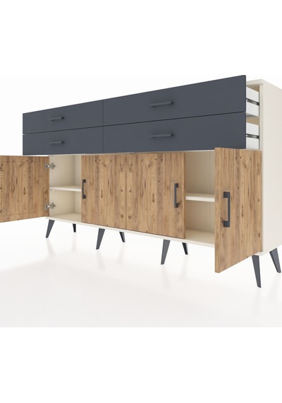 Arges Konsol 2 Raflı 4 Çekmeceli 8 Kapaklı 176x30x99 Aytaşı-çam/a Aytaşı-çam/antrasit Arges Konsol 2 Raflı 4 Çekmeceli 8 Kapaklı 176x30x99 Aytaşı-çam/a Aytaşı-çam/antrasit
