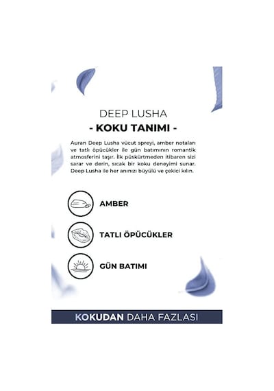 Auran Deep Lusha Parfümlü Kadın Vücut Spreyi Vücut Kokusu Vücut Misti Body Mist Spray 150ml