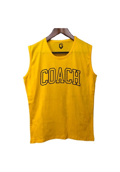 Top Glory Coach Baskılı Kolsuz Sporcu T-shirt Tank Top Sporcu Fitness Atlet