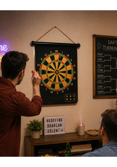 Manyetik Dart Oyunu Katlanabilir Güvenli Dart Seti 6 Ok Hediyeli Mh-hs7760-5629