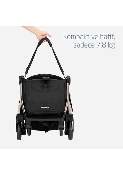 Maxi-Cosi Eva Otomatik Katlanan Kompakt Bebek Arabası Essential Black Champagne