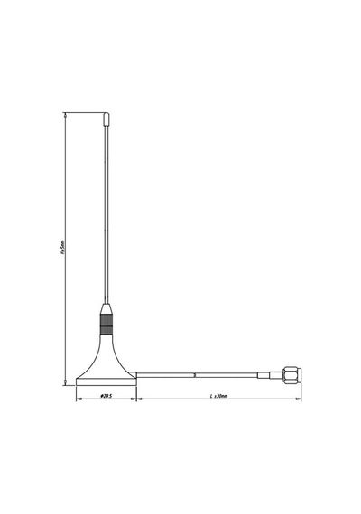 Gsm Kablolu Anten Sma 2dbi 100mm