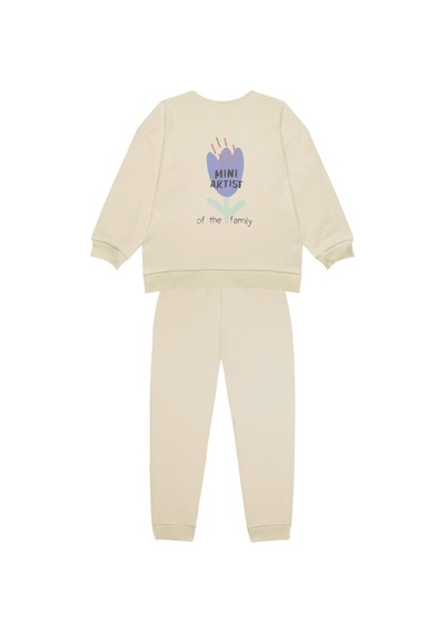 Antebies "mini Artist" Sweatshirt Eşofman Set Krem