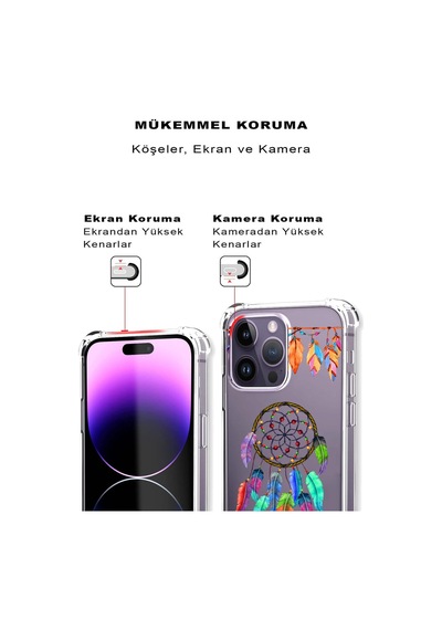 Prinrify Apple Uyumlu iPhone Xs Nazar Boncuğu 6 Baskılı Şeffaf Köşe Korumalı Antişok Kılıf