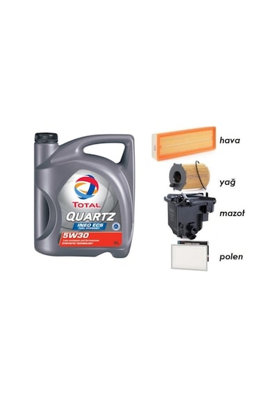 Total 5W30 Partikül Yağ + Filtre Ful Set Berlingo 1.6 Dizel
