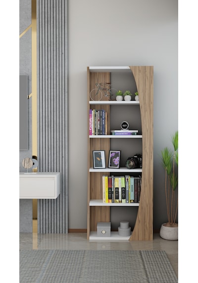 Alpa Ev Mobilya 6'lı Duvar Rafı 50 CM Kitaplık Salon Duvar Rafı Kitaplık Düzenleyici Raf