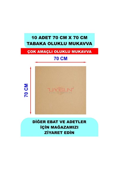 10 Adet 70cm X 70cm Baskısız Tabaka Oluklu Mukavva, Çocuk Etkinlik Kartonu, Maket Kartonu, Kargo Kartonu