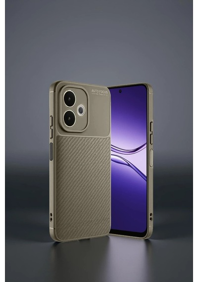 Cosmotex Newface Oppo A5 Pro 4g Kılıf Auto Focus Karbon Kapak - Kahverengi