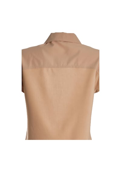 Ysatis Minimalist Günlük Crop Yelek - Kısa Kol Fermuarlı Bej